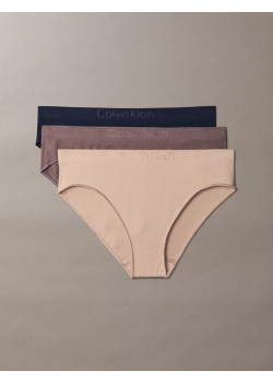 Calvin Klein nohavičky BIKINI 3Pack mix hnedá