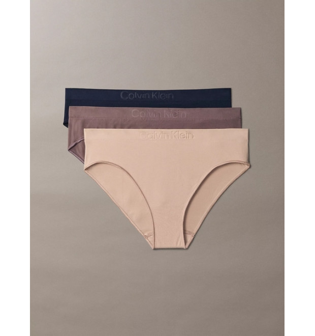 Calvin Klein nohavičky BIKINI 3Pack mix hnedá