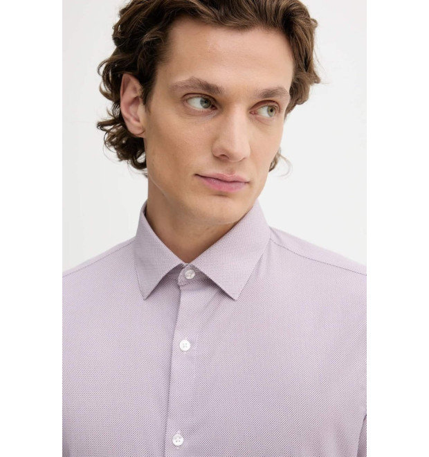 Calvin Klein košeľa slim fit s talianskym golierom ružová Calvin Klein košeľa slim fit s talianskym golierom ružová