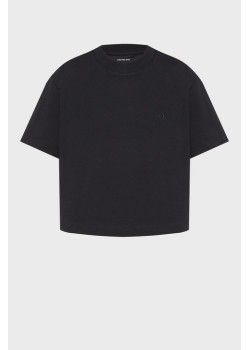 Calvin Klein Jeans dámske tričko s aplikáciou na chrbáte čierne