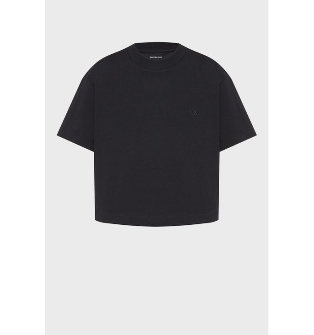 Calvin Klein Jeans dámske tričko s aplikáciou na chrbáte čierne