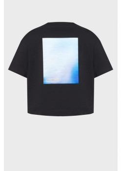 Calvin Klein Jeans dámske tričko s aplikáciou na chrbáte čierne