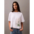 Calvin Klein dámske Cropped tričko s kvetinovou potlačou biele