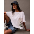 Calvin Klein dámske Cropped tričko s kvetinovou potlačou biele