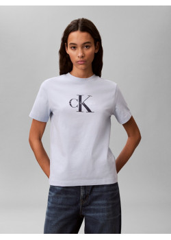 Calvin Klein tričko Monogram Logo modré