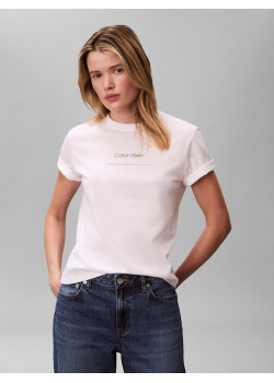 Calvin Klein tričko minimalistické logo biele