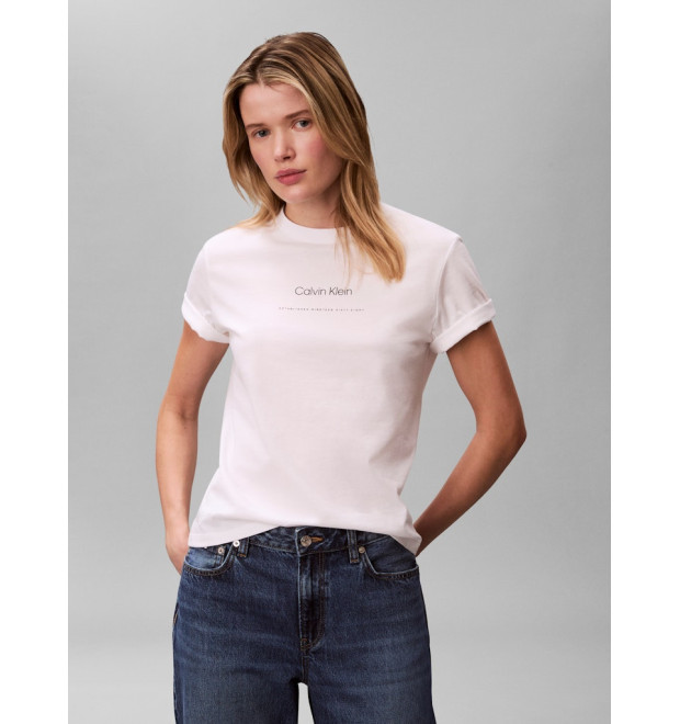 Calvin Klein tričko minimalistické logo biele