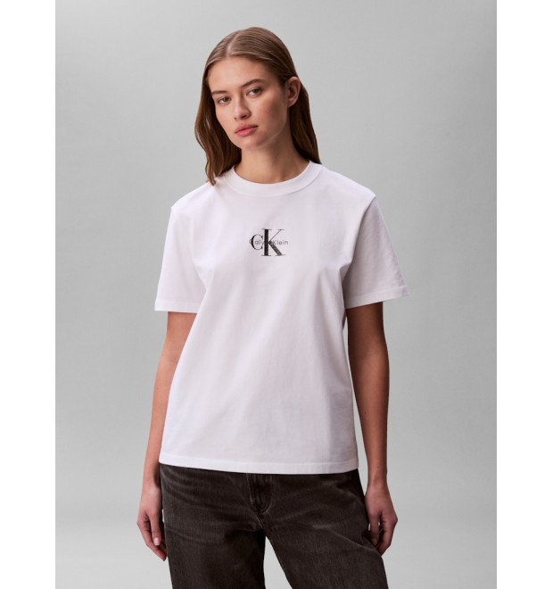 Calvin Klein Jeans bavlnené tričko biele