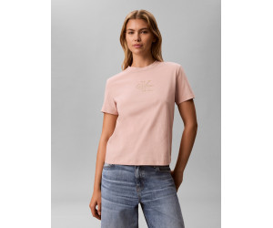Calvin Klein tričko s metalickou potlačou oranžové