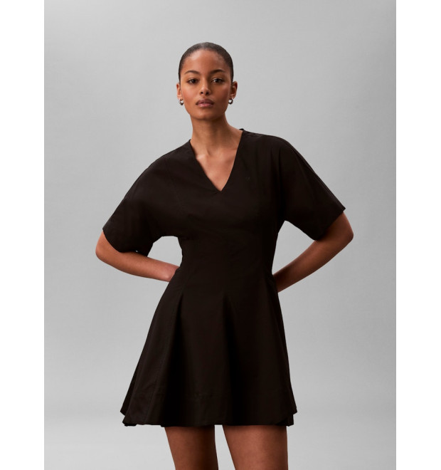 Calvin Klein šaty Poplin Mini čierne