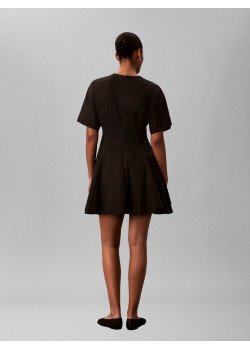 Calvin Klein šaty Poplin Mini čierne