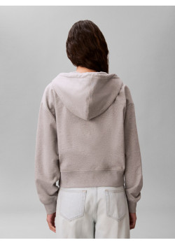 Calvin Klein cropped mikina na zips sivá