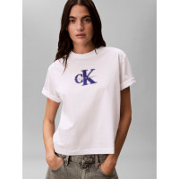 Calvin Klein tričko Graphic Logo rozostrené biele