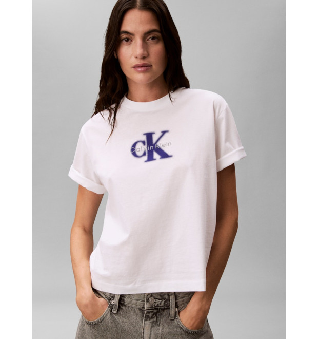 Calvin Klein tričko Graphic Logo rozostrené biele