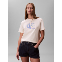 Calvin Klein tričko lettering logo béžové