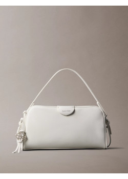 Calvin Klein kabelka Emblem Trio camera biela