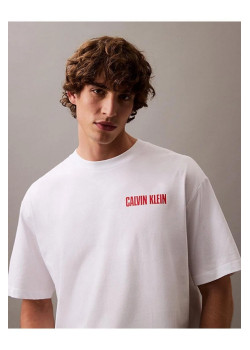 Calvin Klein Jeans pánske tričko s veľkým logom na chrbáte biele