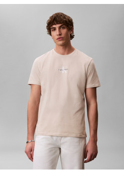 Calvin Klein tričko Monogram Logo béžové