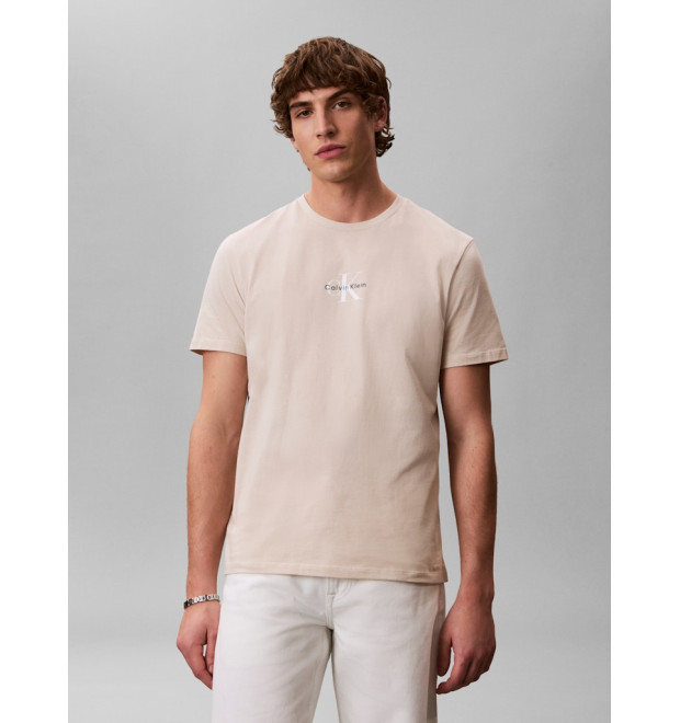 Calvin Klein tričko Monogram Logo béžové