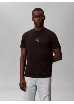 Calvin Klein tričko Monogram Logo čierne