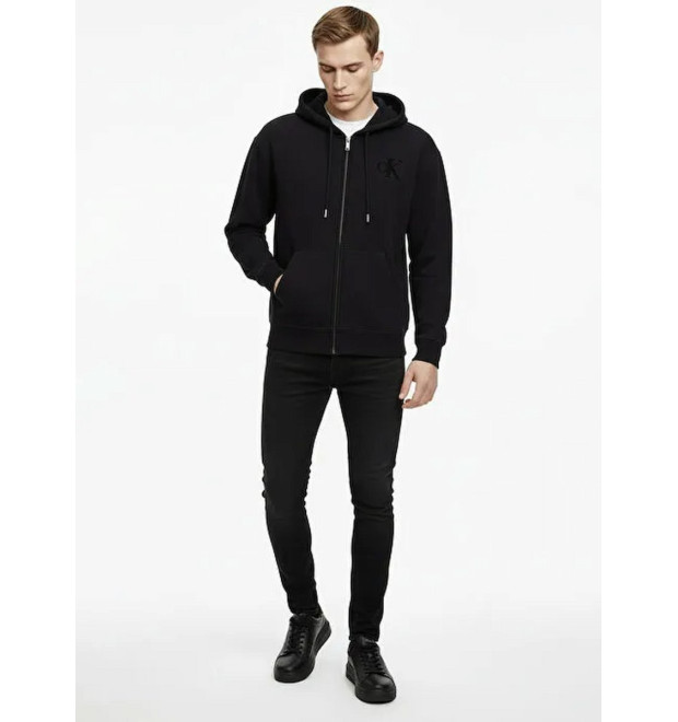 Calvin Klein Jeans pánska oversized mikina na zips čierna Calvin Klein Jeans pánska oversized mikina na zips čierna