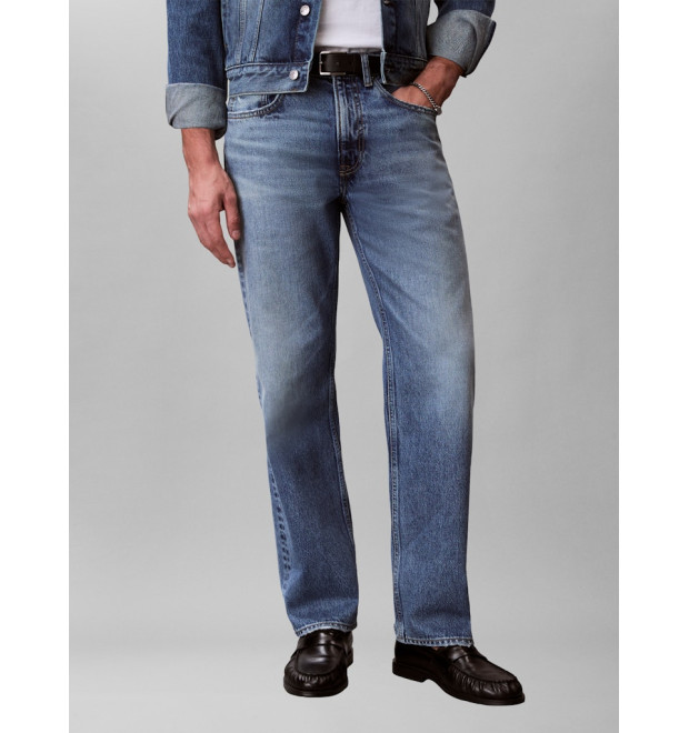 Calvin Klein pánske rifle rovné vypraný vzhľad modré Calvin Klein pánske rifle rovné vypraný vzhľad modré