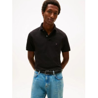 Tommy Hilfiger 1985 Slim Fit pánske polo tričko čierne Tommy Hilfiger 1985 Slim Fit pánske polo tričko čierne