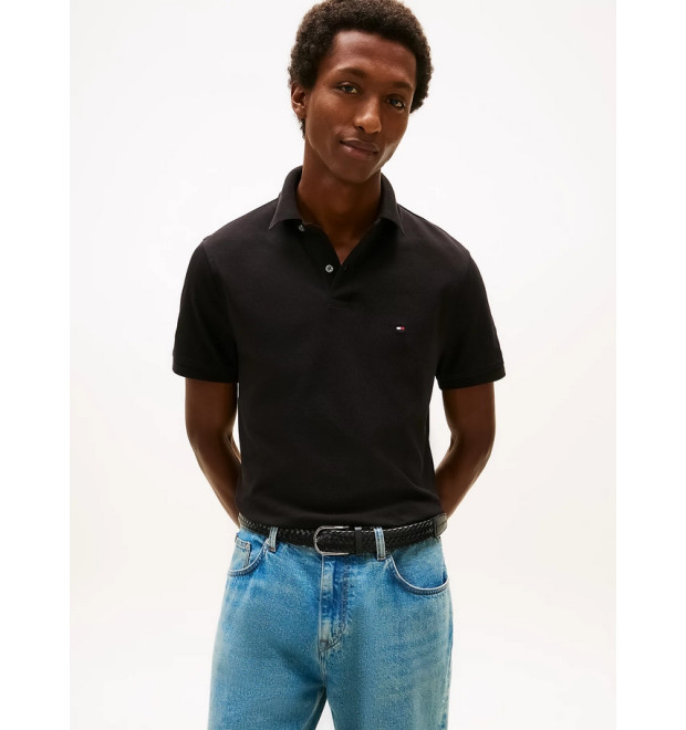Tommy Hilfiger 1985 Slim Fit pánske polo tričko čierne Tommy Hilfiger 1985 Slim Fit pánske polo tričko čierne