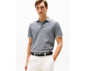 Tommy Hilfiger Piqué polokošeľa s ľanom sivá Tommy Hilfiger Piqué polokošeľa s ľanom sivá