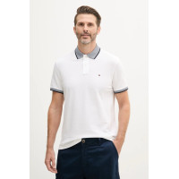 Tommy Hilfiger Piqué polokošeľa s ľanom biela Tommy Hilfiger Piqué polokošeľa s ľanom biela