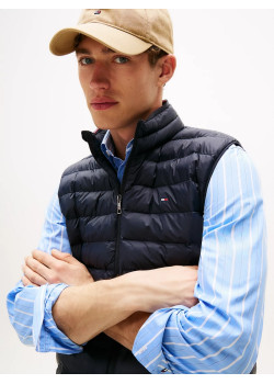 Tommy Hilfiger pánska skladacia prešívaná vesta modrá