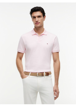 Tommy Hilfiger pánska polokošeľa s výšivkou ružová