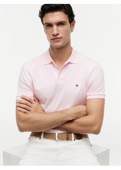 Tommy Hilfiger pánska polokošeľa s výšivkou ružová