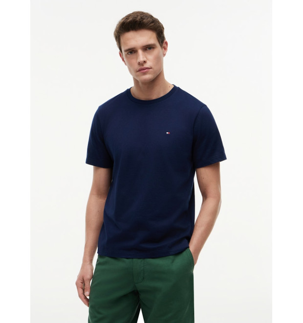 Tommy Hilfiger pánske tričko s jemnou výšivkou tmavomodré Tommy Hilfiger pánske tričko s jemnou výšivkou tmavomodré
