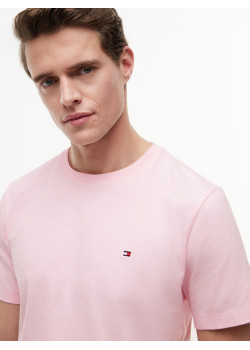 Tommy Hilfiger pánske tričko s jemnou výšivkou ružové