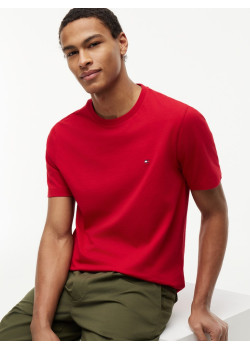 Tommy Hilfiger pánske tričko s jemnou výšivkou červené