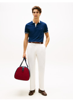 Tommy Hilfiger polokošeľa s kontrastným golierom modrá