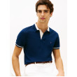 Tommy Hilfiger polokošeľa s kontrastným golierom modrá