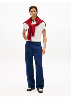 Tommy Hilfiger polokošeľa s kontrastným golierom biela