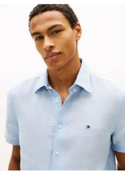 Tommy Hilfiger košeľa s krátkym rukávom modrá
