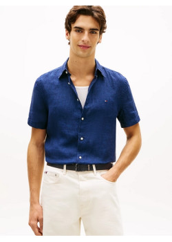 Tommy Hilfiger košeľa s krátkym rukávom tmavomodrá