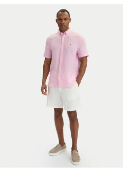 Tommy Hilfiger košeľa s krátkym rukávom ružová