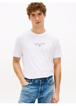 Tommy Hilfiger pánske tričko s logom Regular Fit biele