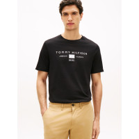 Tommy Hilfiger pánske tričko Reg s logom čierne Tommy Hilfiger pánske tričko Reg s logom čierne