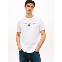 Tommy Hilfiger pánske tričko s logom biele Tommy Hilfiger pánske tričko s logom biele