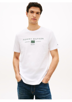 Tommy Hilfiger pánske tričko s logom biele