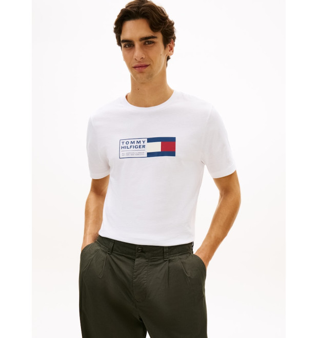 Tommy Hilfiger pánske tričko s NYC logom biele