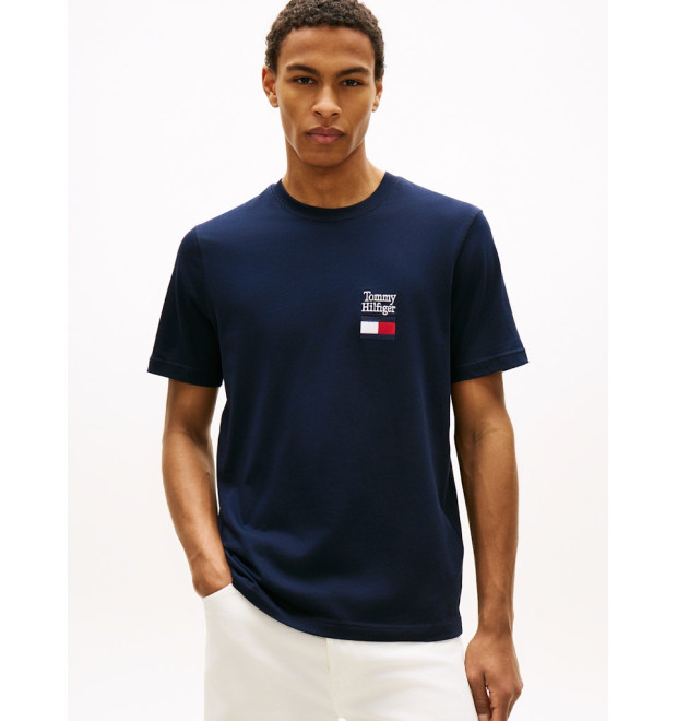Tommy Hilfiger tričko s vyšívaným logom Regular modré Tommy Hilfiger tričko s vyšívaným logom Regular modré