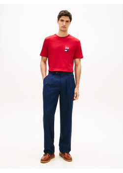 Tommy Hilfiger tričko s vyšívaným logom Regular červené