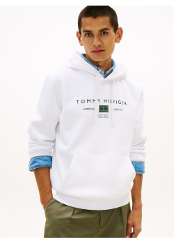 Tommy Hilfiger mikina s kapucňou Logo Terry biela